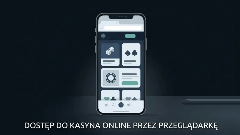 Neutralna ilustracja kasyna online działającego w mobilnej przeglądarce